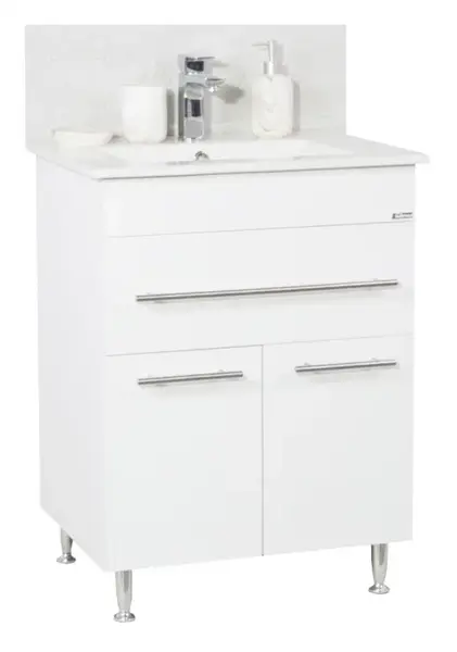 Set Baza front MDF si Lavoar, seria 065, 60 cm, alb