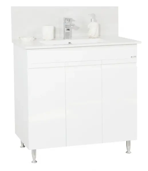 Set Baza front MDF si Lavoar seria 086, 80 cm, alb