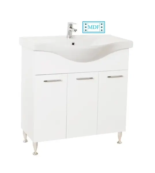 Set Baza front MDF si Lavoar seria 153, montat, 80 cm, alb