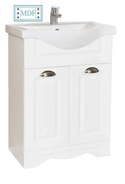 Set Baza front MDF si Lavoar seria 172, 55 cm, alb rustic