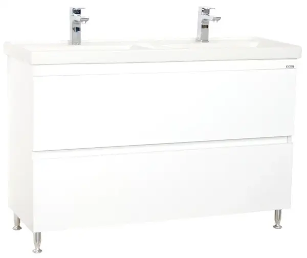 Set Baza front MDF si Lavoar seria 286, cu sertare, 120 cm, alb