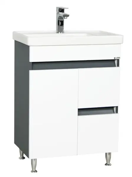 Set Baza front MDF si Lavoar seria 288, 60 cm, alb + antracit