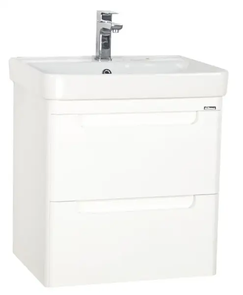 Set Baza front MDF si Lavoar seria 502, suspendata cu sertare, 60 cm, alb