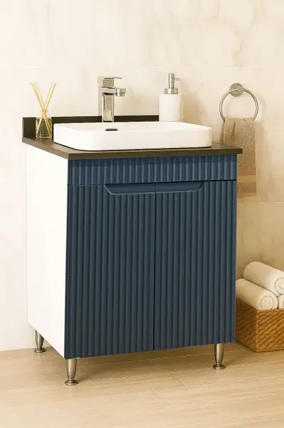 Set Baza front MDF si Lavoar seria 633, 60 cm, antracit