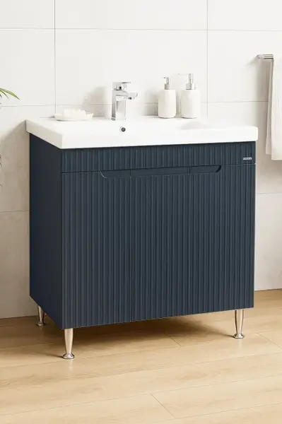 Set Baza front MDF si Lavoar seria 733, 80 cm, antracit