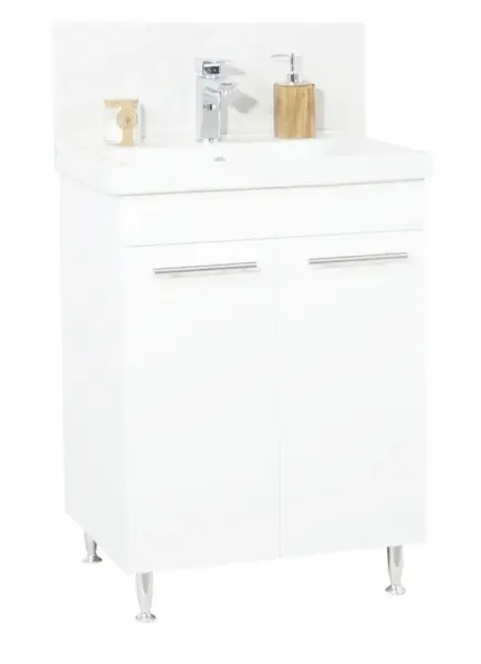 Set Baza front MDF si Lavoar seria 754, montat, 60 cm, alb