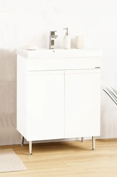 Set Baza front MDF si Lavoar seria 786, 60 cm, alb