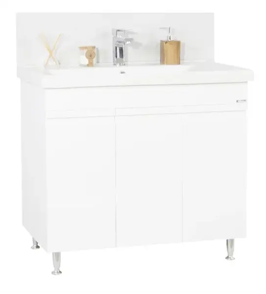 Set Baza front MDF si Lavoar seria 786, 90 cm, alb
