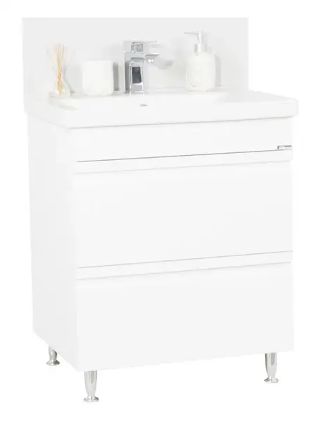 Set Baza front MDF si Lavoar seria 786, cu sertare, 70 cm, alb