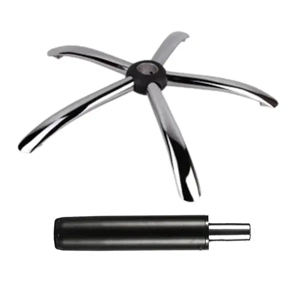 Set baza pentru scaun directorial, 60 cm si cilindru piston, gaz, pentru scaune birou, negru, 35 cm
