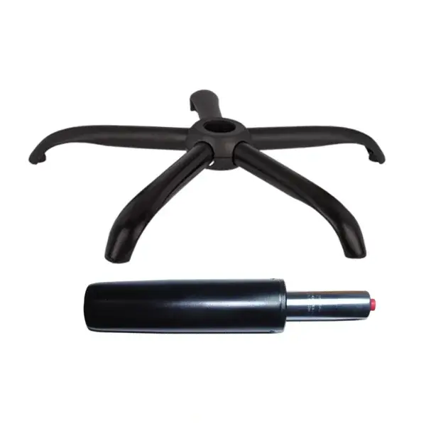 Set baza pentru scaun directorial plastic, 64 cm si cilindru piston, gaz, pentru scaune birou, negru, 35 cm