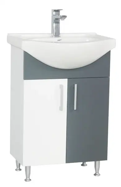Set Baza si Lavoar seria 001, eco, 60 cm, alb + antracit