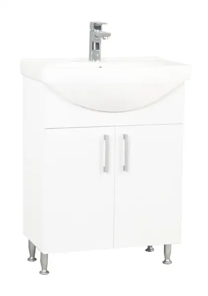 Set Baza si Lavoar seria 001, eco, montat, 60 cm, alb