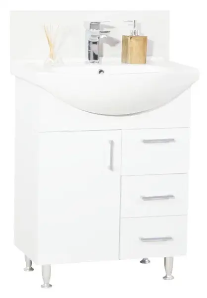 Set Baza si Lavoar seria 005, cu sertare, eco, 65 cm, alb