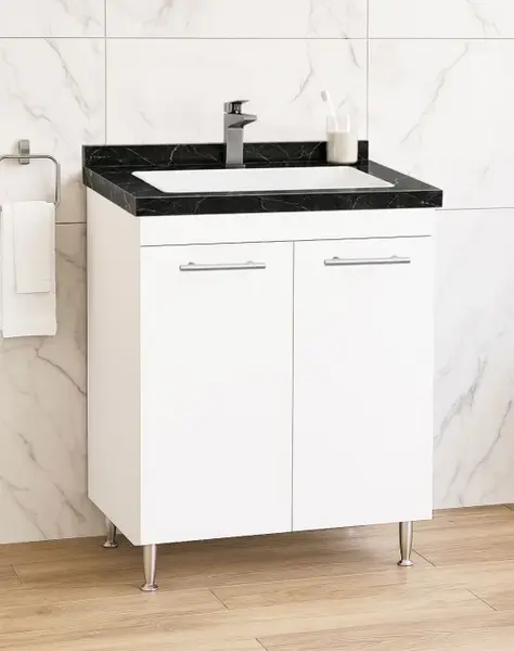 Set Baza si Lavoar seria 867, 60 cm, alb + negru