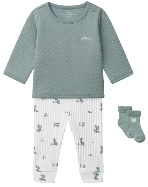 Set bebeluși 3 piese Sergent Major - Bluza, pantaloni și șosete, 3 luni