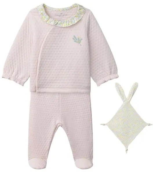 Set bebeluși 3 piese Sergent Major - Bluziță, pantalonași și prosop pentru îmbrățișat, 1 m