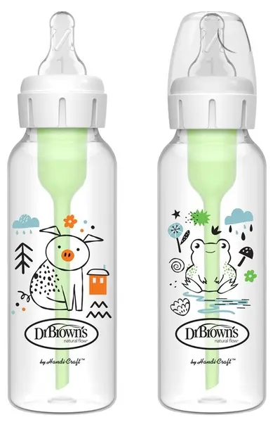 Set biberoane Dr. Brown's Options+ - Anti-Colic, porc / broască, 2 х 250 ml