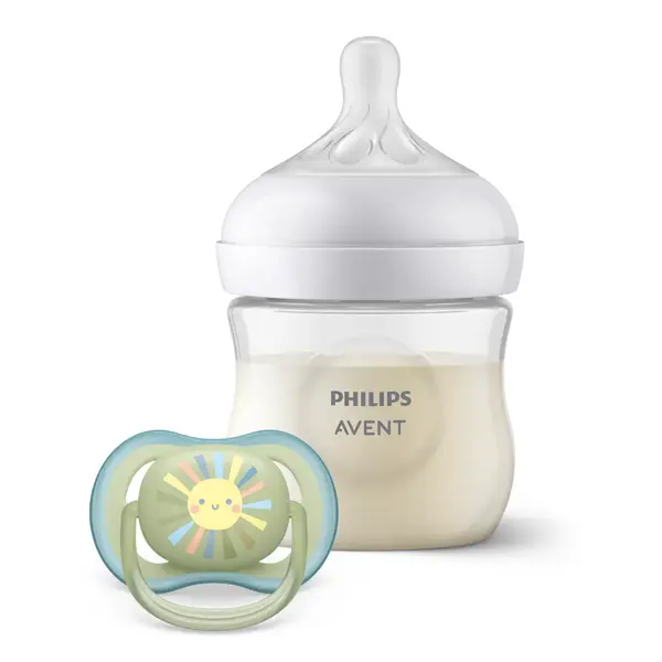 Set Biberon 125ml si Suzeta 0-6l, Natural Response, Avent