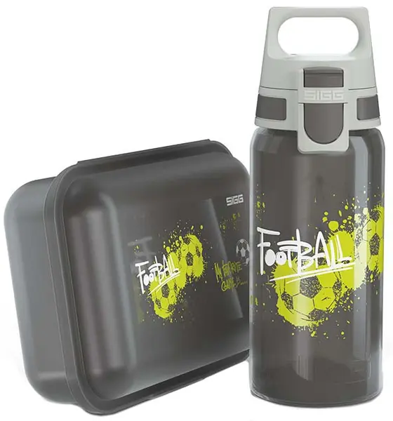 Set biberon pentru copii și cutie de hrănire Sigg Viva - Football Tag