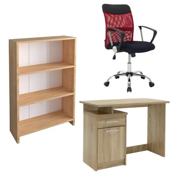 Set birou studiu Study 3, 3 bucati Sonoma - Negru
