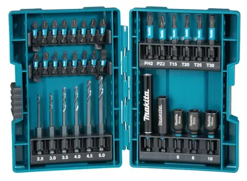 Set biti, burghie si tubulare Makita B-66896, 33 piese