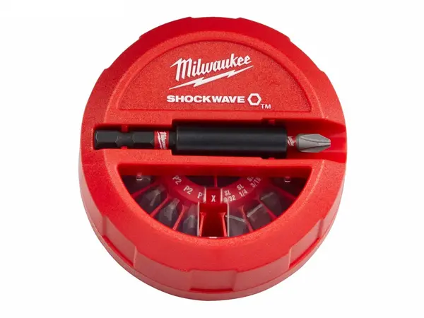 Set biti de impact Milwaukee SHOCKWAVE Impact Duty PUCK 15 piese, SHOCKZONE, suport magnetic, SKU 4932430904