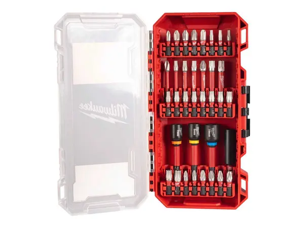 Set biti pentru insurubare Milwaukee SHOCKWAVE Impact Duty, 35 piese, PH/PZ/TX, tubulare Hex 7-10mm, suport magnetic, 4932492003