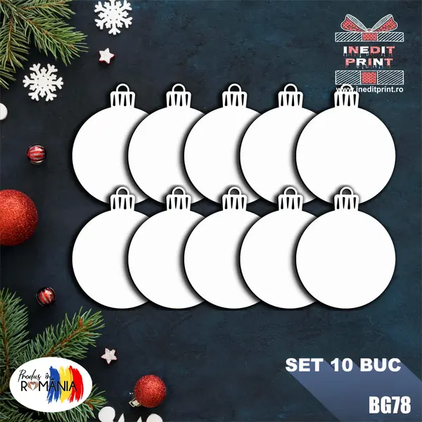 Set blank globuri BG78 (10 buc) 8cm