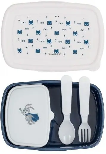 Set Bloomingville - Cutii si tacamuri, 4 piese, albastre