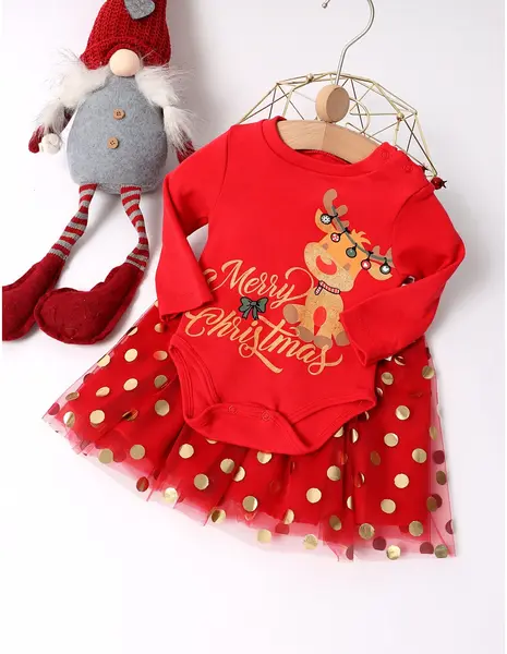 Set Body + Fustita Merry Christmas rosu