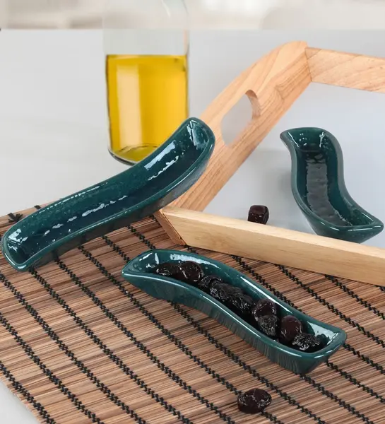 Set boluri ceramice (3 bucati) St612003F Verde 18x4.4x2 cm