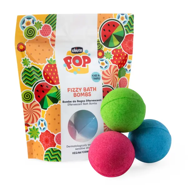 Set bombe efervescente de baie Chicco POP, 3 bucati, 3ani+