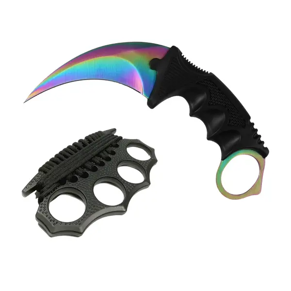 Set box, model 2023, cu snur si cutit, Karambit, fade, 25 cm