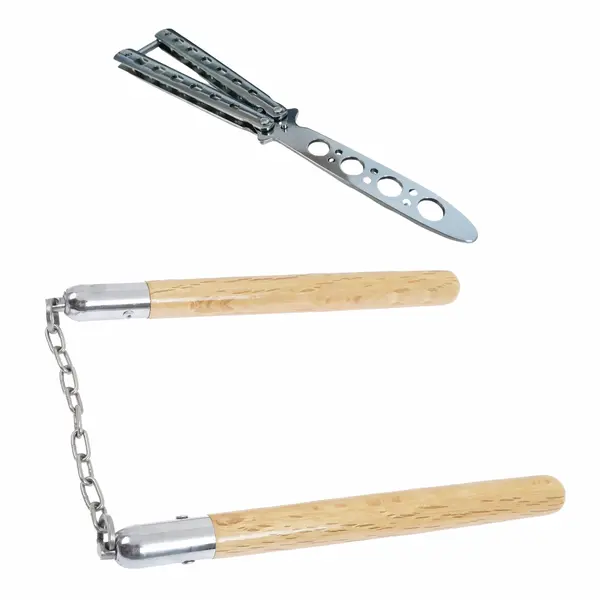 Set briceag de antrenament DEPOX , Basic Blade, otel inoxidabil, 22 cm si nunceag din lemn