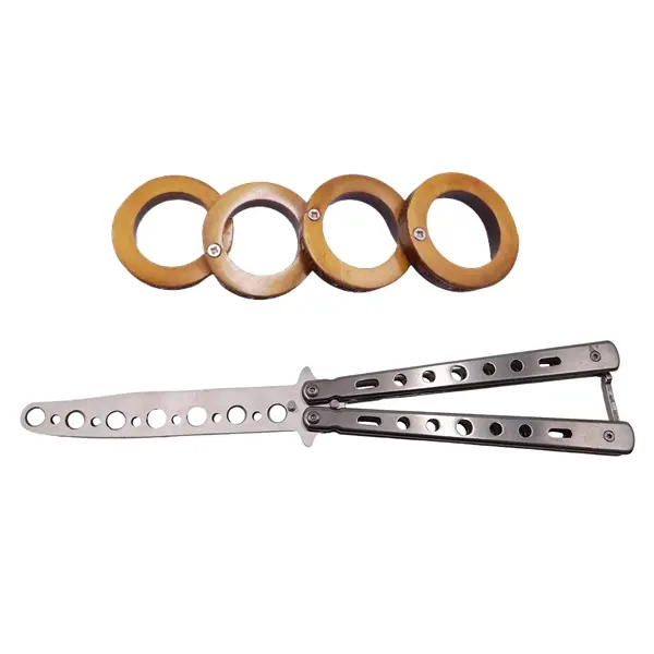Set Briceag de antrenament Silver Distortion si Rozeta extensibila, DEPOX otel, 22.5 cm, argintiu