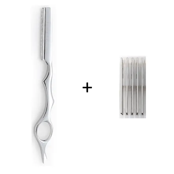 Set brici si lame pentru filat Raphael Perrier Styling Razor Blades Pack 1+5 buc
