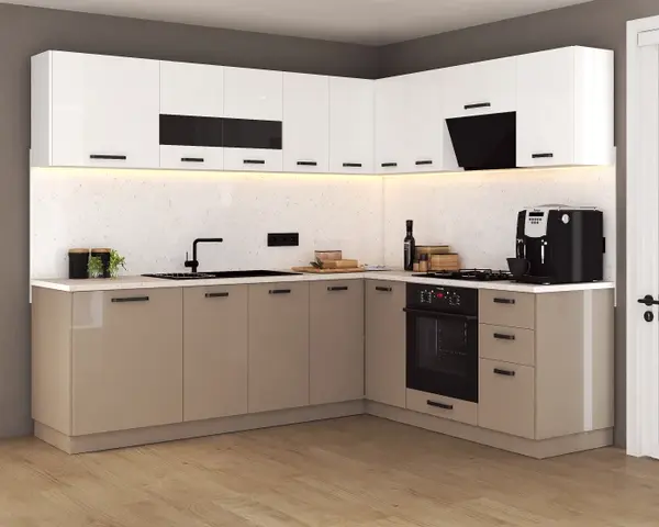 Set Bucatarie Daria Colt V2 Alb Cappuccino