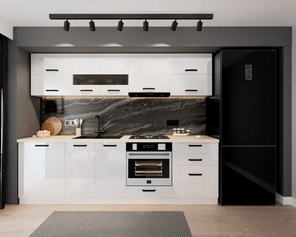 Set Bucatarie Daria MDF V1 Alb 260x60x200 cm
