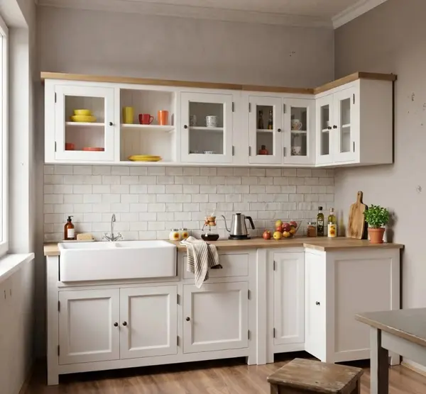 Set Bucătărie Ivory Corner cu finisaj Dublu color
