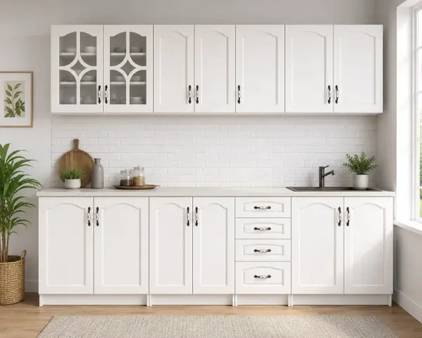 Set Bucatarie Michelle RO MDF Alb 260x60x200 cm
