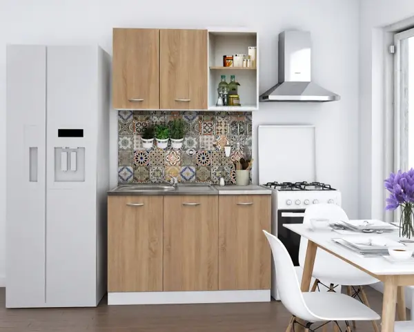 Set Bucatarie Natali Alb Sonoma 120x60x200 cm