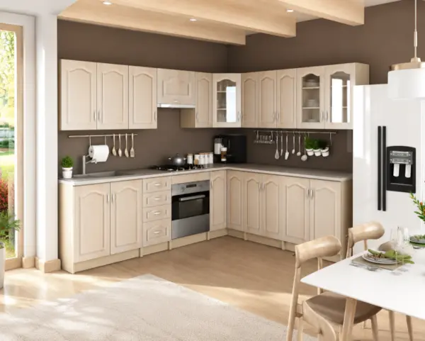 Set Bucatarie Olea Pe Colt MDF Mesteacan