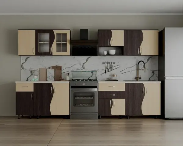 Set Bucatarie Paula S Wenge Mesteacan 260x60x200cm