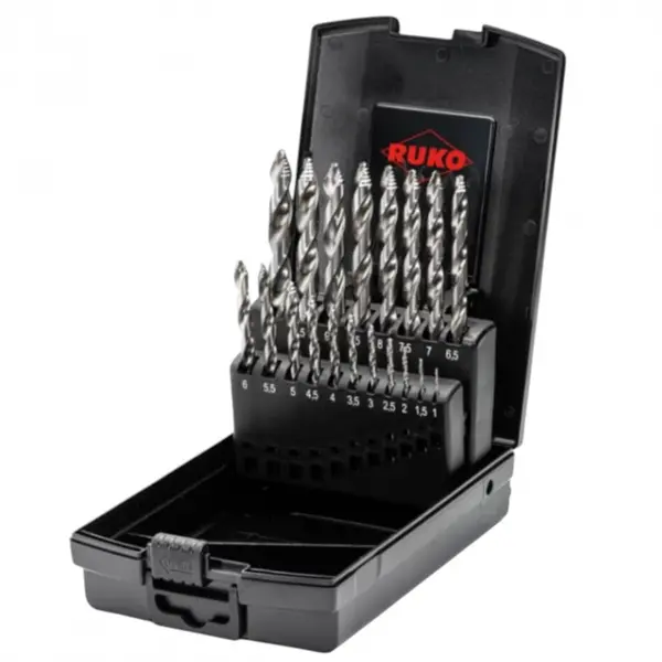 Set burghie,19 piese, HSS UltimateCut FlowStep DIN 338, RUKO 259214RO