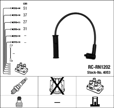 Set cablaj aprinder NGK 4053