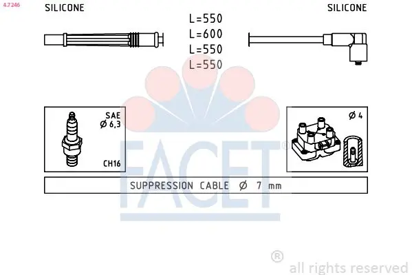 Set cablaj aprindere FACET Made in Italy - OE Equivalent 4.7246