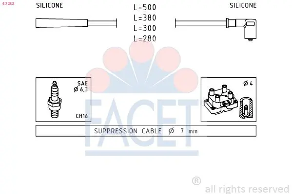 Set cablaj aprindere FACET Made in Italy - OE Equivalent 4.7252