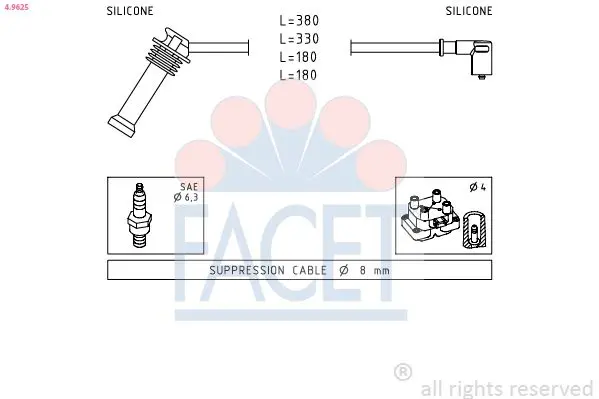 Set cablaj aprindere FACET Made in Italy - OE Equivalent 4.9625