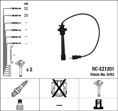 Set cablaj aprindere NGK 0352